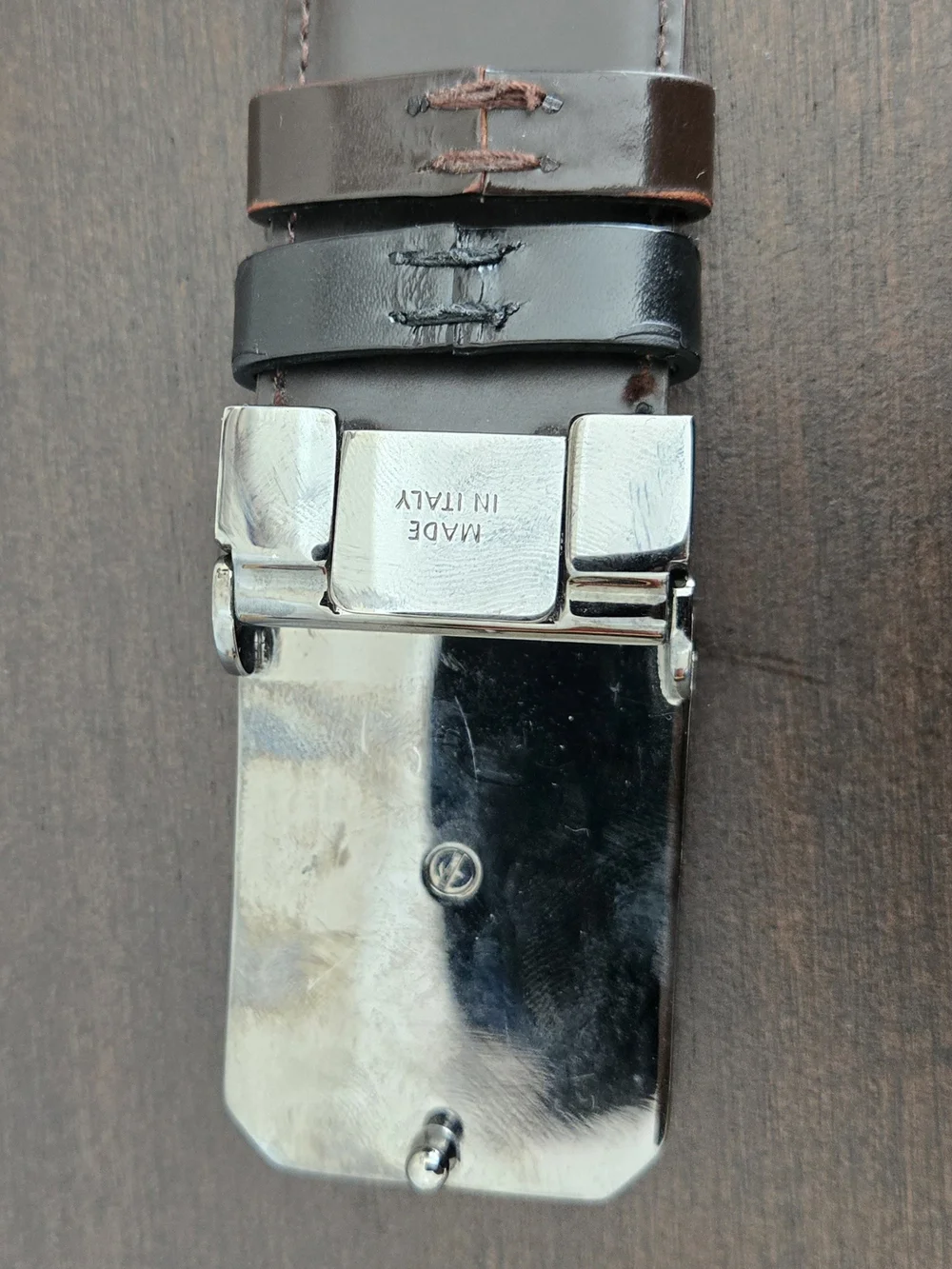 Salvatore Ferragamo Black Leather Belt with Silver Buckle